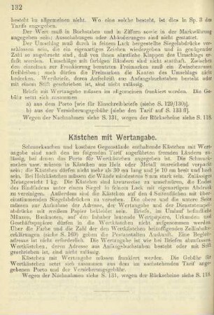 Kästchen mit Wertangabe