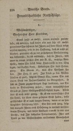 Freundschaftliche Rathschläge