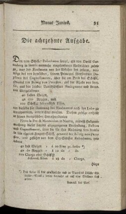 Die achtzehnte Aufgabe
