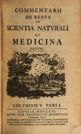 Commentarii de rebus in scientia naturali et medicina gestis. 5. 1756