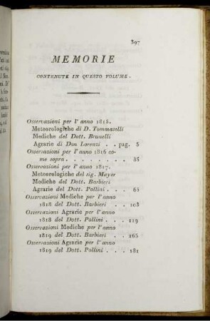 Memorie Contenute In Questo Volume.
