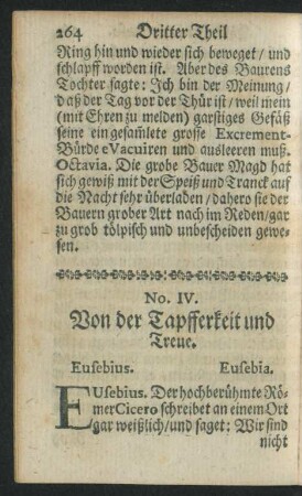 No. IV. Von der Tapfferkeit und Treue.