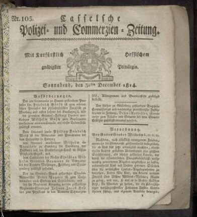 Nr. 105, Sonnabend den 31sten December. 1814