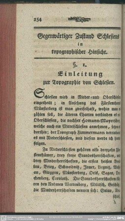 Gegenwärtiger Zuastand Schlesiens in topographischer Hinsicht
