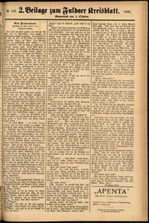 Dritte Ausgabe vom Samstag, den 01. Oktober 1898.