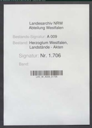 Abrechnung von Schatzungsrückständen der verwitweten Landpfennigmeisterin Honcamp