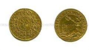 Französischer Rechenpfennig mit Lilienwappen (lateinisch)