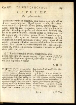 Caput XIV. De replicationibus
