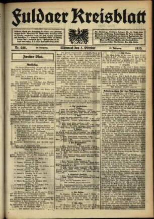Zweite Ausgabe vom Mittwoch, den 05. Oktober 1910.