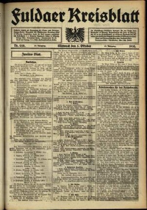 Zweite Ausgabe vom Mittwoch, den 05. Oktober 1910.