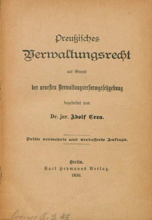 Preußisches Verwaltungsrecht