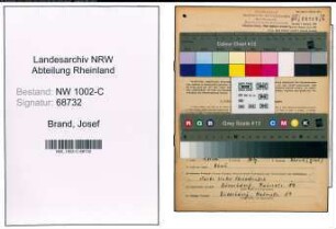 Entnazifizierung Josef Brand, geb. 01.09.1907 (Vertreter)