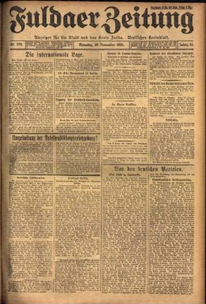 Ausgabe vom Dienstag, den 30. November 1926.