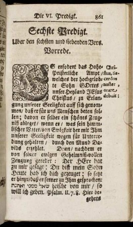 Sechste Predigt.