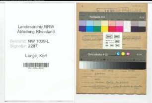 Entnazifizierung Karl Lange , geb. 08.11.1912 (Lehrer)