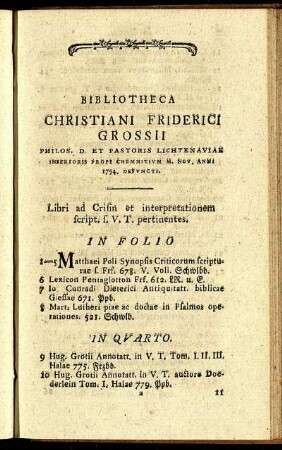 In Folio. - In Octavo.