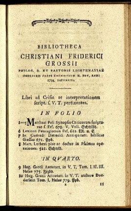 In Folio. - In Octavo.