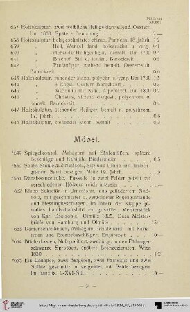 Möbel (Nr. 649-685)