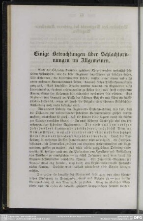 Einige Betrachtungen über Schlachtordnungen im Allgemeinen