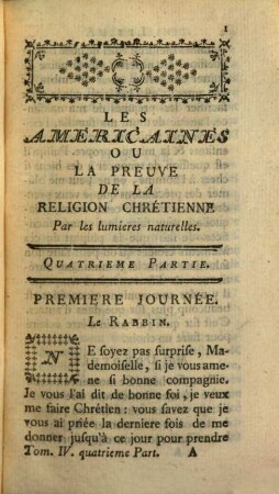Les Americaines Ou La Preuve De La Religion Chrétienne : Par les lumieres naturelles, 4