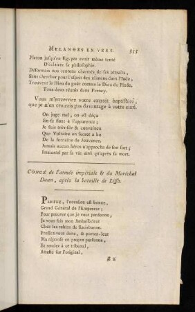 355-362, Congé de l'armée impériale & du Marchal Daun, après la bataille de Lissa. - Le conte du violon.