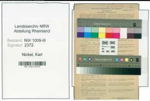 Entnazifizierung Karl Nickel , geb. 22.02.1891 (Buchhalter)