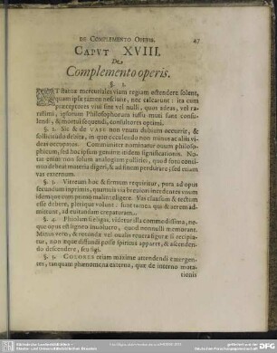 Caput XVIII. De Complemento operis