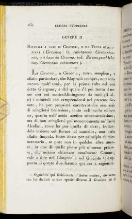 Genere II. Minerali A Base Di Circone, O Di Terra Giargoniana (Circonea: fr. substances Circonniennes, o à base de Circone: ted. zircongeschlcht: ing. Circonian substances).