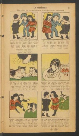 La merienda - [Cómic] : (Ejercicio de inglés, con la pronunciación figurada)