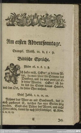 Am ersten Adventsonntage