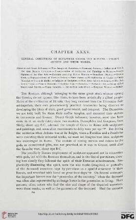 Chapter XXXV: General conditions of sculpture under the Romans. Known artists and their works