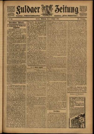 Zweite Ausgabe vom Mittwoch, den 04. Oktober 1905.