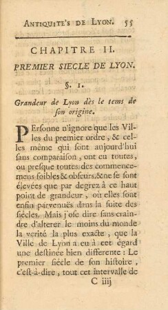Chapitre II. Premier Siecle De Lyon.