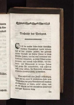 Nachricht des Verlegers