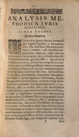 Analysis methodica iuris pontificii : quas sub titulis decretalium antiquarum distinctis 5 libris succinte et perspicue continetur ...