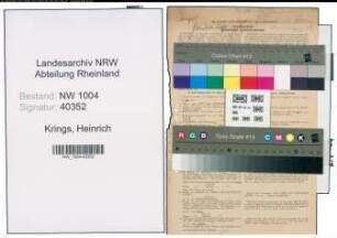 Entnazifizierung Heinrich Krings , geb. 29.07.1884 (Konstrukteur)