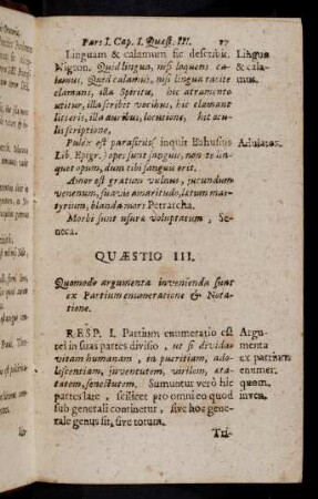17-26, Quaestio III - V