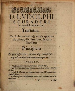 Tractatus ... ad materiam libri II. tituli I. Institutionum