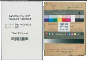 Entnazifizierung Emanuel Elias , geb. 22.02.1898 (Milchhaendler)