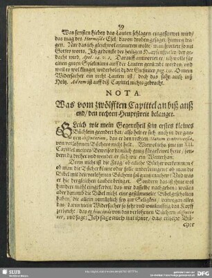 Nota Was vom zwölften Capittel an biß anß end, den rechten Heuptstreit belanget