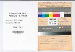 Entnazifizierung Paul Dick, geb. 04.09.1903 (Richter)