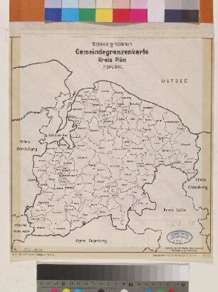 Schleswig-Holstein Gemeindegrenzenkarte Kreis Plön
