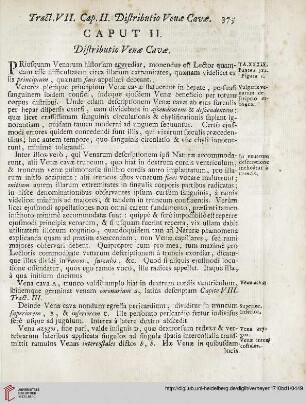 Caput II: Distributio Venae Cavae
