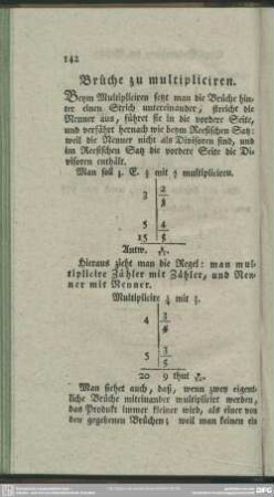 Brüche zu multipliciren