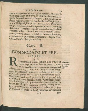 Cap. II. De Commodato Et Precario.
