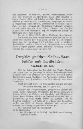 10. Vergleich zwischen Nassau-Saarbrücken und Zweibrücken