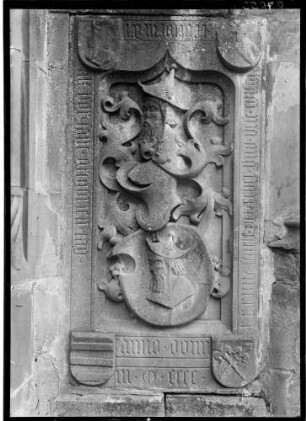 Schwäbisch Hall Evangelische Kirche Sankt Michael Nordfassade Epitaph Konrad Treutwein der Ältere (gestorben 1435)