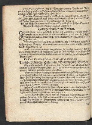 Teutsche Politische/ Historische/ Geographische Bücher.