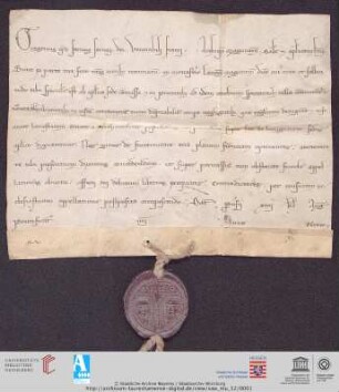 Urkunde : Papst Gregor IX. überträgt Kloster Lorsch dem Mainzer Erzbischof