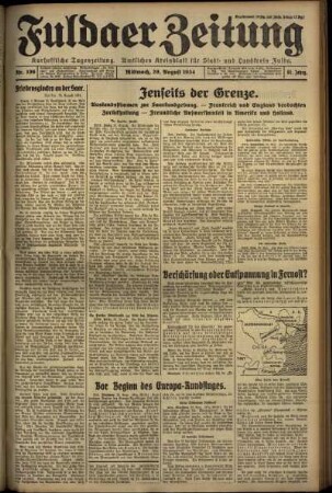 Ausgabe vom Mittwoch, den 29. August 1934.